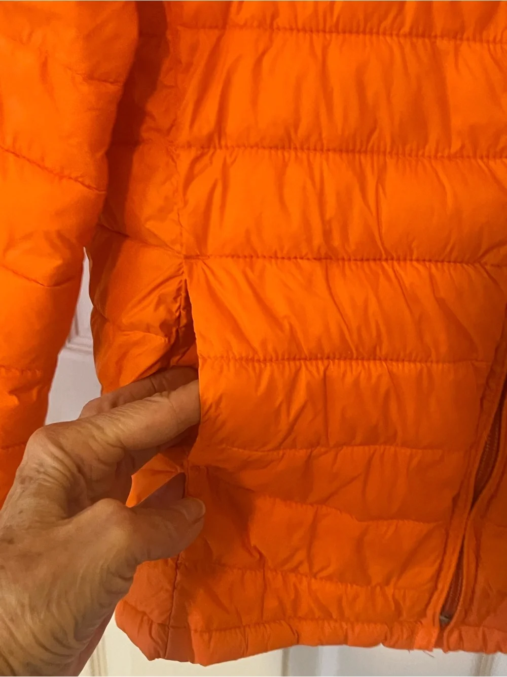 GAP Kids Sz M Bright Orange Quilted Hooded Puffer Jacket